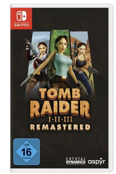 Tomb Raider I-III Remastered Starring Lara Croft Nintendo Switch pudełkowa kartridż