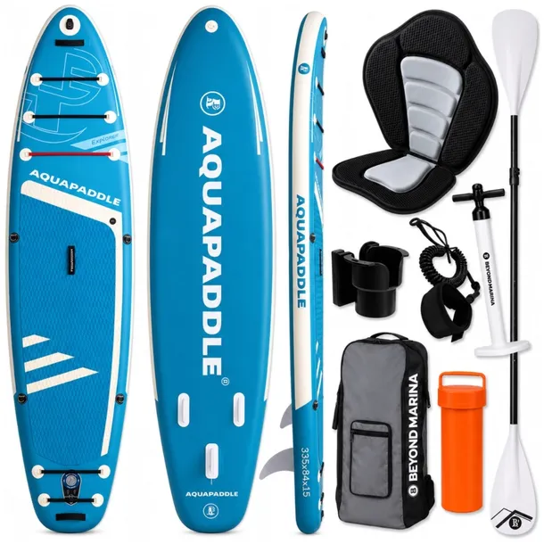 Deska SUP z siedziskiem AquaPaddle 335x84x15 cm wiosło pompka zestaw plecak