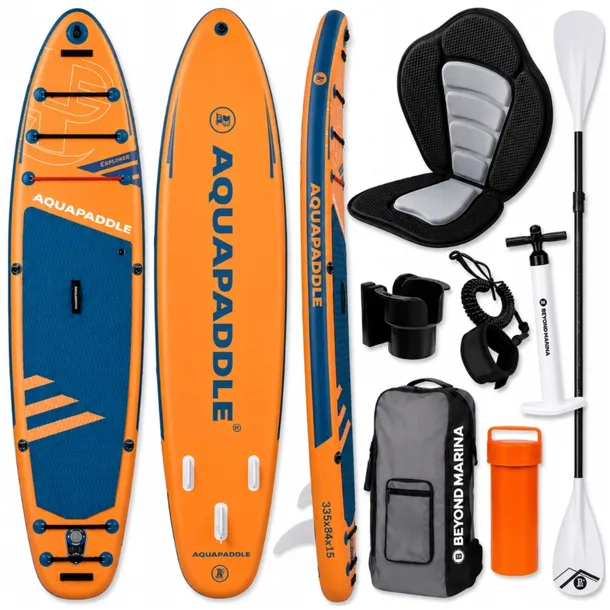 Deska SUP z siedziskiem AquaPaddle 335x84x15 cm wiosło pompka zestaw plecak