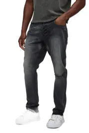 boohooman-meskie-jeansy-proste-z-przetarciami-czarne-34-z3a