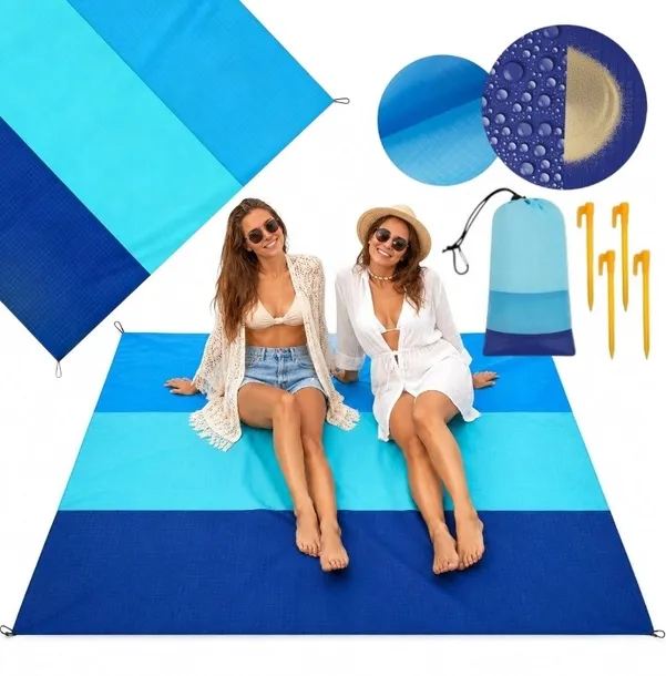 MATA PLAŻOWA TURYSTYCZNA DUŻA PIKNIKOWA BIWAK WODOODOPORNA 200x210cm