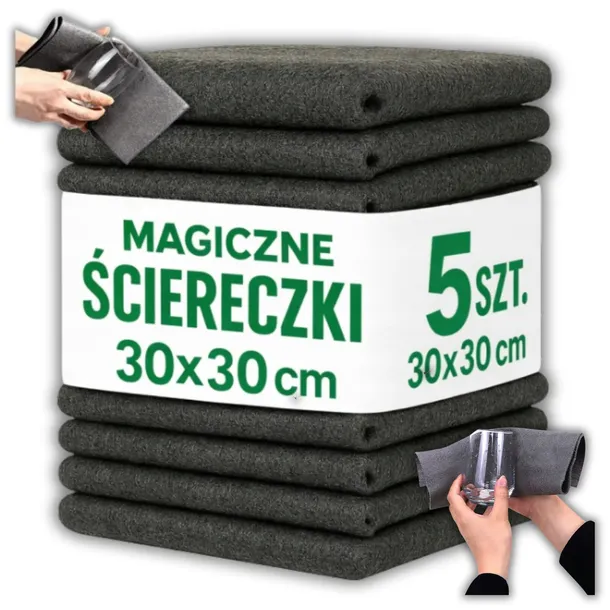 5x MAGICZNE ŚCIERECZKI SZMATKI ŚCIERKI DO SZYB OKIEN BEZ SMUG - 30x30CM
