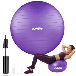 edifit-pilka-gimnastyczna-fitness-yoga-pilates-65-cm-fioletowa