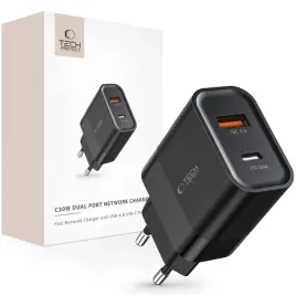 tech-protect-c30w-2-port-network-charger-pd30w-qc3-0-black
