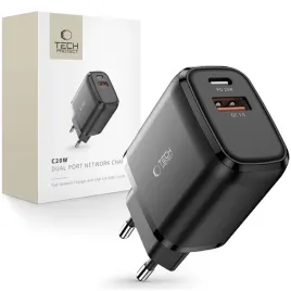 tech-protect-c20w-2-port-network-charger-pd20w-qc3-0-black