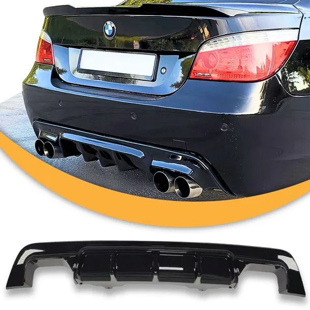 Dyfuzor BMW E60 E61 M Pakiet Dokładka Tylnego zderzaka Czarny Połysk Lotka