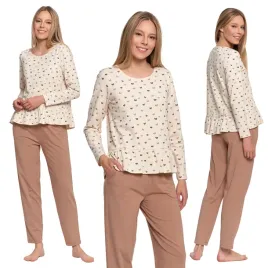 pizama-damska-bawelniana-elegancka-dlugi-rekaw-gora-z-falbanka-moraj-3xl