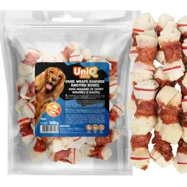 kosc-wiazana-ze-skory-wolowej-z-kaczka-7cm-przysmak-dla-psa-uniq-pets-500g