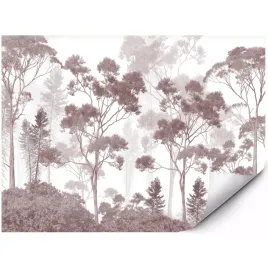 samoprzylepna-fototapeta-rozowy-las-mgla-drzewa-skandynawska-350x250-cm