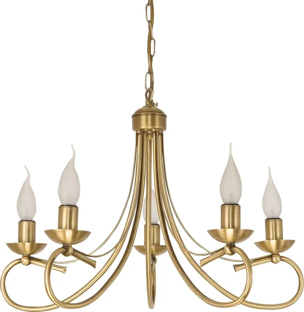 LAMPA WISZĄCA SUFITOWA ZŁOTA LED ŻYRANDOL RETRO DO SALONU 5xE14 VINTAGE