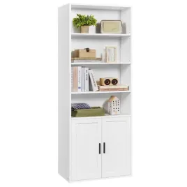 songmics-bialy-regal-na-ksiazki-z-dolna-szafka-biblioteczka-do-salonu