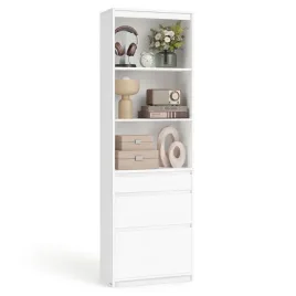 songmics-regal-bialy-z-3-szufladami-wysoki-szafka-na-ksiazki-polki-loft