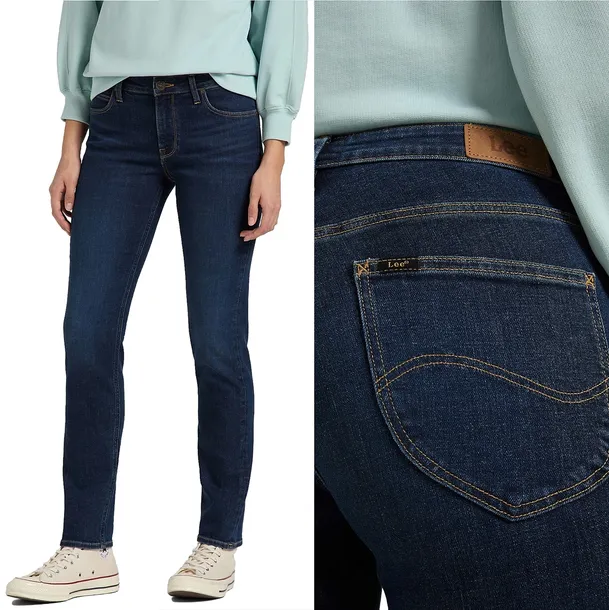 Lee Elly slim Dark Daisy dopasowane proste damskie spodnie jeansowe W31 L31