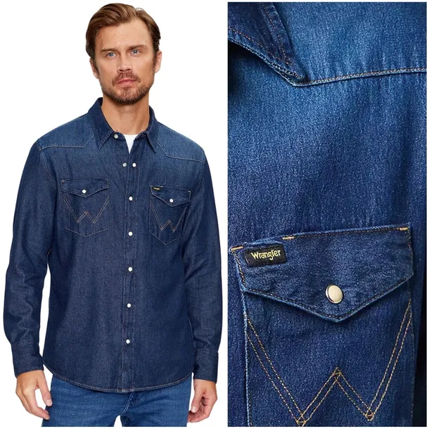 Wrangler 27MW MEN'S WESTERN ICON SHIRT DarkStone koszula jeansowa męska 3XL