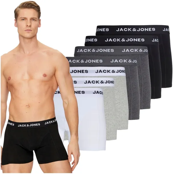 Jack&Jones elastyczne bawełniane miękkie bokserki męskie majtki 7 sztuk L