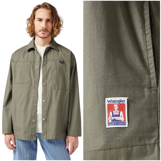 Wrangler CASEY JONES JACKET Dusty Olive lekka bawełniana kurtka męska M