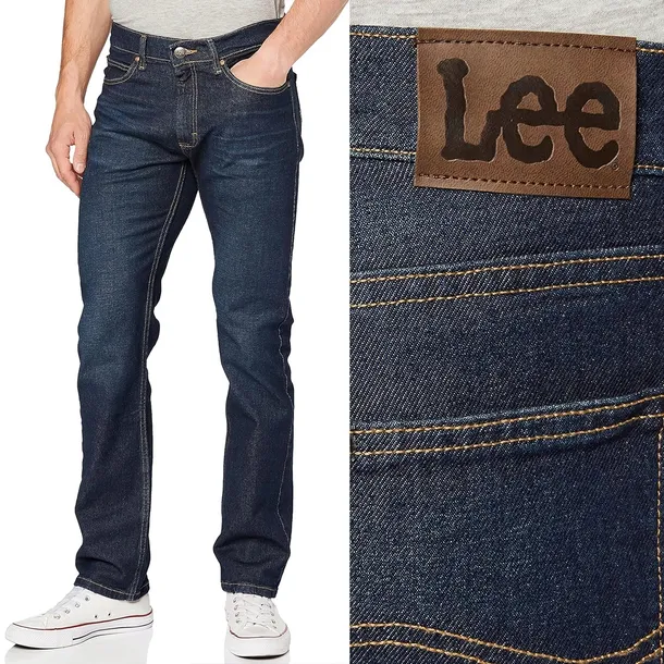 Lee LEGENDARY SLIM Road Rash dopasowane proste spodnie jeansowe W32 L34