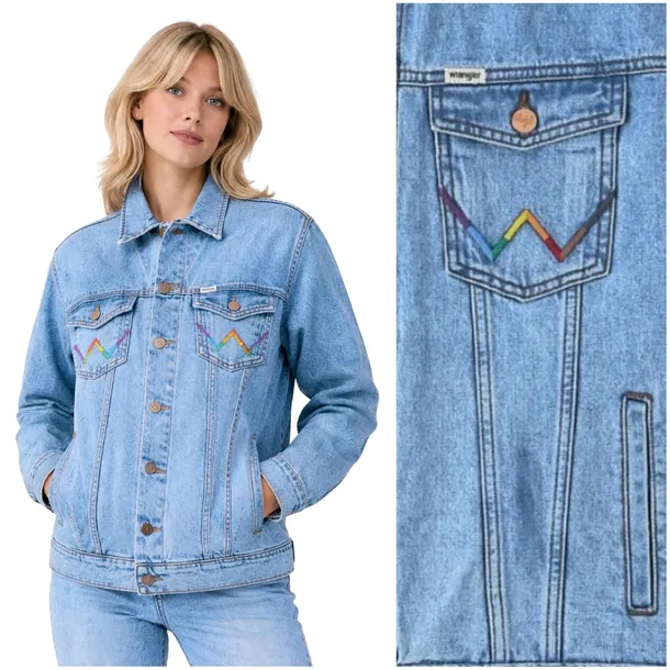 Wrangler ANTI-FIT TRUCKER JACKET luźna damska kurtka katana jeansowa M