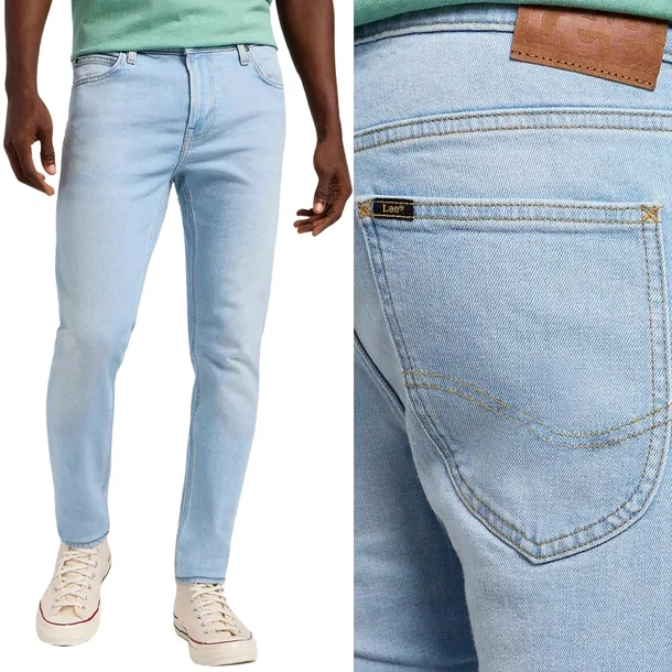 Lee Malone skinny Bleached Beach DżINS jasne spodnie jeansowe rurki W31 L32