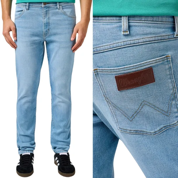 Wrangler LARSTON slim Sunrise cienkie dopasowane spodnie jeansowe W38 L34