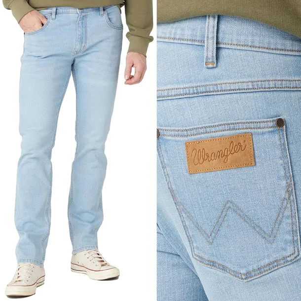 Wrangler GREENSBORO Blue Waves proste męskie spodnie jeansowe W34 L30