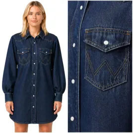 wrangler-baloonsleeve-shirt-dress-granatowa-jeansowa-sukienka-koszula-m