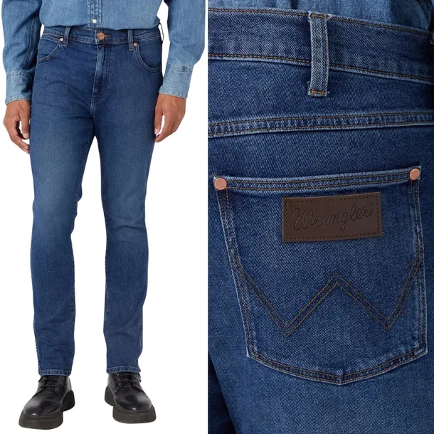 Wrangler Larston slim The Rock dopasowane zwężane spodnie jeansowe W36 L34