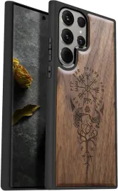 carveit-drewniane-etui-samsung-galaxy-s24-ultra-kompas-wikinga-brazowy