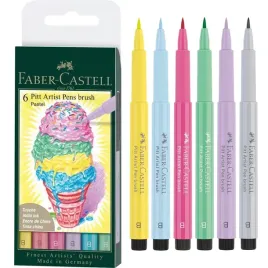 piaski-artystyczne-pitt-artist-pen-brush-pastelowe-6-kolorow-faber-castell