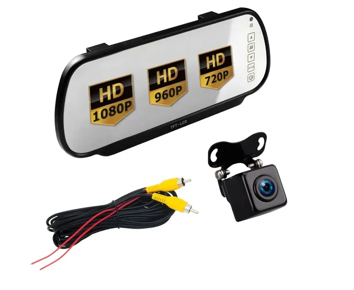 Zestaw cofania monitor pełne lustro LCD 7 z kamerą AHD 1080P NA PREZENT
