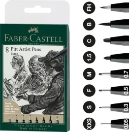 piaski-artystyczne-pitt-artist-pen-8-sztuk-rozne-koncowki-faber-castell