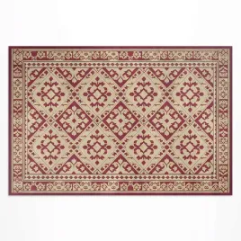 winylowy-dywan-z-nadrukiem-regularny-wzor-w-starym-stylu-vintage-100x150-cm