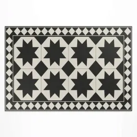 winylowy-dywan-na-balkon-czarno-biale-gwiazdy-elegancka-mozaika-150x255-cm