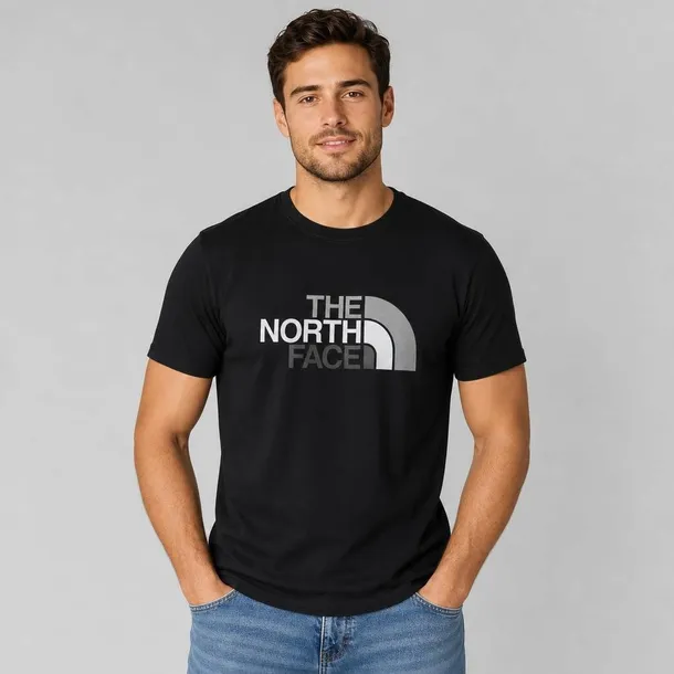 The North Face T-shirt męski czarny z logo z przodu i z tyłu rozmiar L | Idealne na lato!