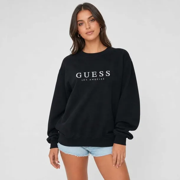 Bluza Damska Guess M – Czarna, Bez Kaptura, Stylowa, Pomysł na Prezent | Idealna na chłodne dni!
