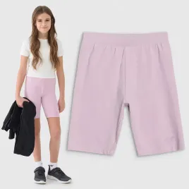 legginsy-dziewczece-4f-kolarki-bawelniane-spodenki-sportowe-jasny-roz-158