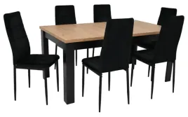 stol-z-krzeslami-6x-krzeslo-ik-07-czarne-welurowe-stol-c-14-90x160-200cm