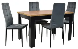 stol-z-krzeslami-rozkladany-80x120-160-cm-4-krzesla-szare-welurowe-ik-07