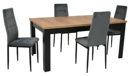 stol-z-krzeslami-4x-krzeslo-ik-07-szare-welurowe-stol-c-14-90x160-200-cm