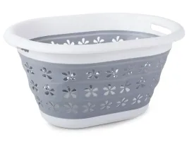 skladany-kosz-pranie-szaro-bialy-kwiatki-miska-silikonowe-plastikowe