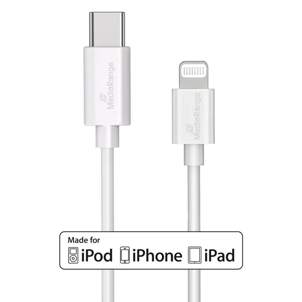 kabel-usb-c-mediarange-apple-lightning-1m-bialy-stan-nowy-zlacza-usb-typ-c-apple-lightning