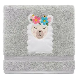 recznik-dzieciecy-lama-szary-7105-50x90-spod-igly-i-nitki