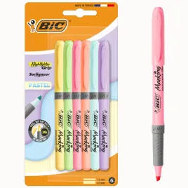 bic-highlighter-grip-pastel-zakreslacze-mazaki-pastelowe-6-sztuk
