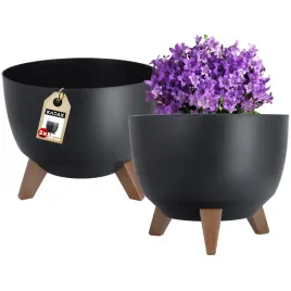 doniczka-donica-oslonka-29-cm-na-nozkach-wklad-kwietnikczarna-okragla-2szt