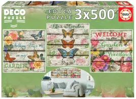 puzzle-3x500-kwiaty-i-motyle-109639