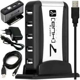 hub-usb-aktywny-7-portow-usb-rozdzielacz-rozgaleznik-7w1-ladowarka-zasilacz