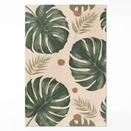 dywan-winyl-do-salonu-boho-liscie-monstery-materialowe-tlo-xxl-150x225-cm