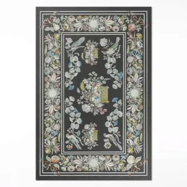 winylowy-chodnik-loft-do-biura-blady-antyczny-kwiat-i-ptaki-xxl-150x225-cm