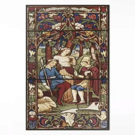 dywan-winyl-do-biura-sir-digby-wyatt-imitacja-witrazu-gotyk-xxl-150x225-cm