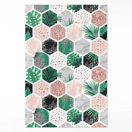 dywanik-winylowy-salon-tropikalne-hexagony-roslin-i-kamieni-xxl-150x225-cm